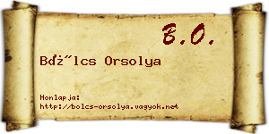 Bölcs Orsolya névjegykártya