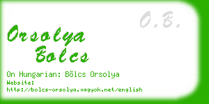 orsolya bolcs business card